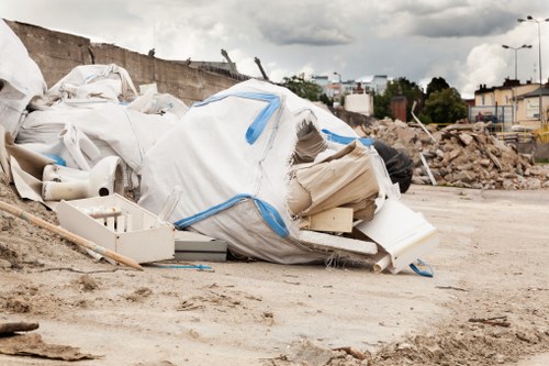 Various types of builders waste sorted for clearance